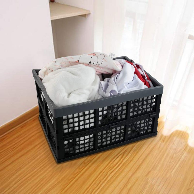 Pekky 34 Quart Plastic Milk Crates Stackable, Collapsible Storage Crate, 2 Packs - Image 5